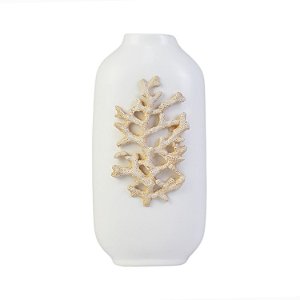 Vaso Branco com Coral XJ-66 B