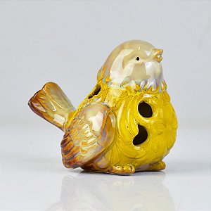 Pássaro Amarelo Furado em Cerâmica YX-15 D