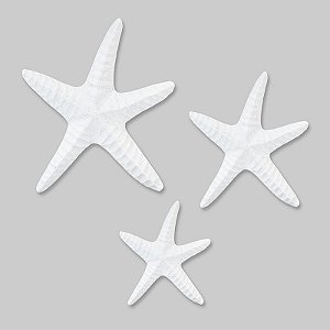 Enfeite Trio de Estrelas de Parede Brancas XL-77 A