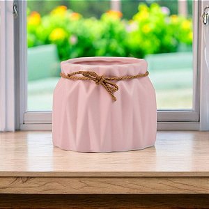 Vaso Color Losango Rosa em Cerâmica TB-51 B