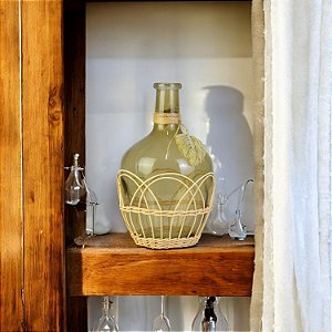 Vaso Transparente Com Folha em Vidro TB-55 B