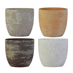 Jogo Com 4 Vasos Cold 17 cm em Cerâmica TC-45