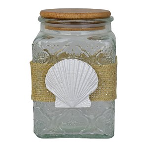 Pote Flower Médio Quadrado em Vidro TE-96