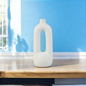 Vaso Garrafa Vazado Branco Médio TA-21