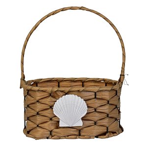 Cesta Trançada Flower Bege TA-39 B