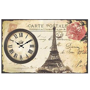 Relógio de Parede Cartão Postal Torre Eiffel RV-16