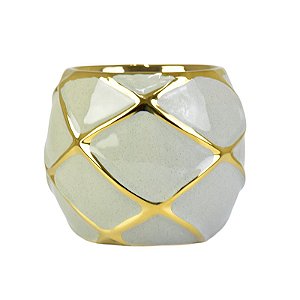 Vaso Oval Losango Gold Cinza p TD-14