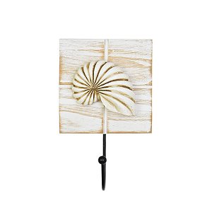 Cabideiro Branco Concha Shell em Madeira XN-40 B