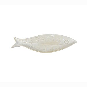Enfeite de Mesa Peixe Branco em Cerâmica XO-05A
