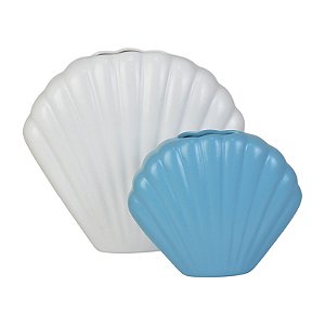 Dupla De Vasos Branco E Azul Celeste XO-39 A