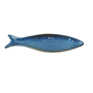 Petisqueira Peixe Azul Escuro Em Cerâmica XN-21
