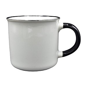 Xícara Cerâmica Branca Cabo Preto TI-32C