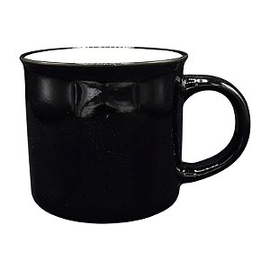 Xícara Cerâmica Com Borda Preto TI-32E