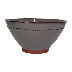 Tigelas De Ceramica Detalhe Em Relevo Cinza TK-35B