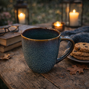 Caneca Em Ceramica Degrade Verde/Azul TK-51