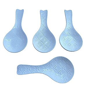 Colher Em Ceramica Branca Relevo Variado TK-52