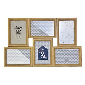 Porta Retrato Mdf Seis Molduras Bege TK-75B