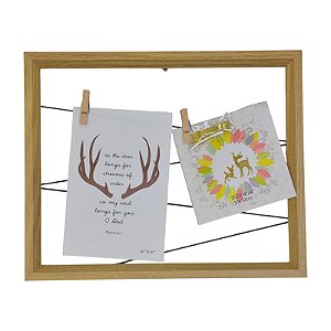 Porta Retrato Varal Em Madeira Bege TK-78B