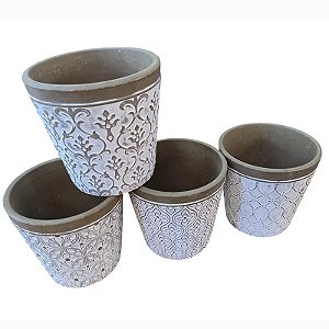 Vasos Em Ceramica Relevo Formas Diversos G TK-84