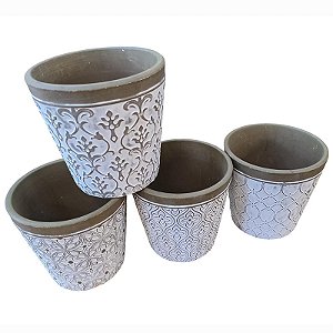 Vasos Em Ceramica Relevo Formas Diversos M TK-85