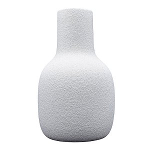 Vaso Em Ceramica Branco Textura Rustica TK-92