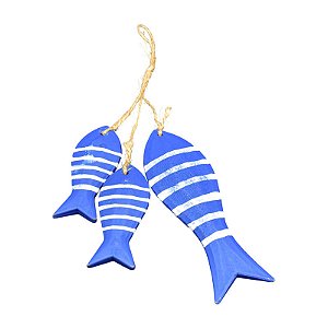 Enfeite Trio De Peixes Listrados Escuro TL-03B