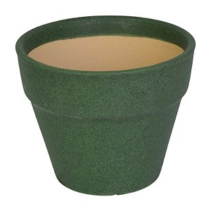 Vaso Ceramica Com Borda Verde Escuro TL-56F