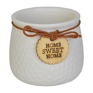 Vaso Com Relevo Branco Sweet Home TL-57D