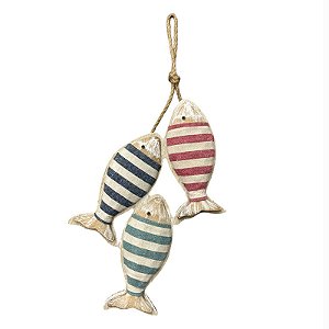 Enfeite Trio De Peixes Listrados Coloridos TL-69
