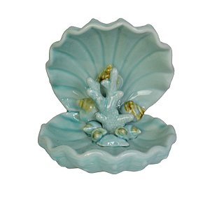 Enfeite Concha Perola Com Coral TM-04