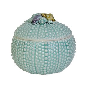 Porta Objetos Redondo Relevo E Conchas Verde TM-06