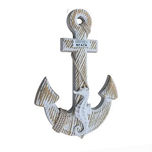Enfeite Ancora Branca Com Cavalo Marinho TM-30
