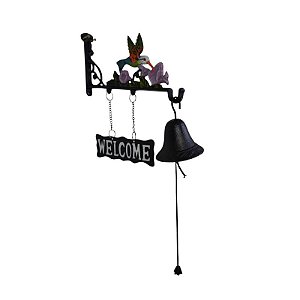 Placa Welcome Com Sino E Beija-Flor TM-63