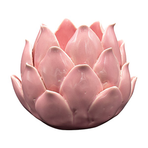 Porta Vela Flor De Lotus Em Ceramica M TJ-65