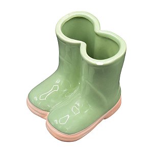 Decoração Em Ceramica Botinhas Pp Verde TJ-66A