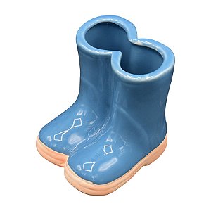 Decoração Em Ceramica Botinhas Pp Azul TJ-66C