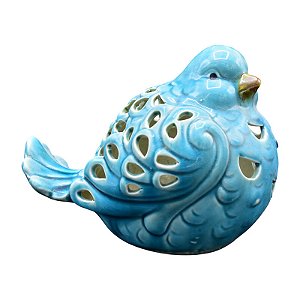 Decoração Em Ceramica Passaro Azul TJ-71B