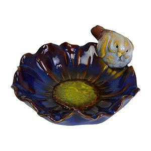 Porta Objetos Flores Com Passaros Azul TK-65C