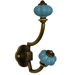 Puxador Liga De Zinco + Gancho Azul TM-40B