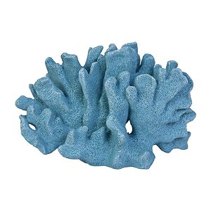 Coral Branco Em Resina Azul TM-75B