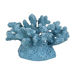 Enfeite Coral Em Resina 19X15 Azul TN-02B
