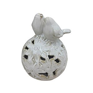 Enfeite Bola Floral com Pássaros SA-49