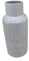 Vaso Cinza com Relevo Geométrico SA-86