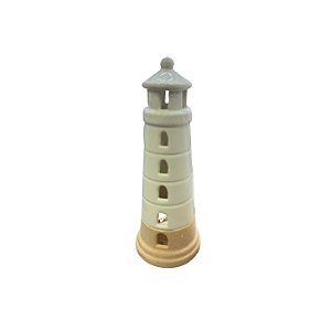 Enfeite Farol Branco com Base Bege SB-79