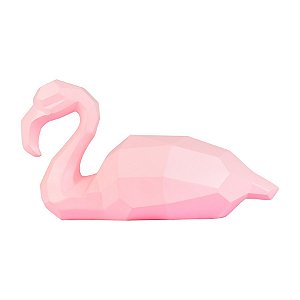 Enfeite Flamingo Sentado Direito em Resina YM-27
