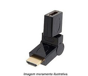 Adaptador HDMI Fêmea X Macho Articulado 90º graus