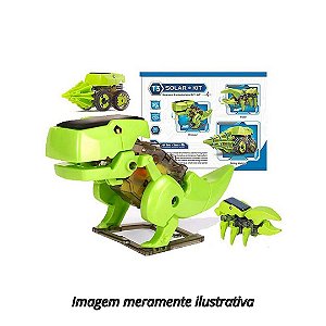 Kit Educacional Solar Robô Dinossauro T-Rex, Inseto e Carro - 3 em 1