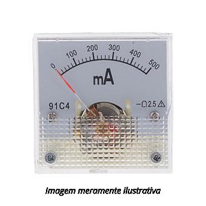 Amperímetro Analógico 500mA com Garra Jacaré
