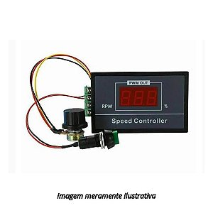 Controlador PWM com Display e Chave 6-60V 20A