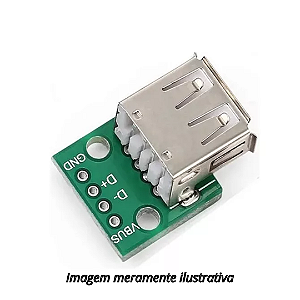 Módulo Adaptador Conector USB Fêmea 2.0 Dip